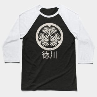 Tokugawa Crest White Baseball T-Shirt